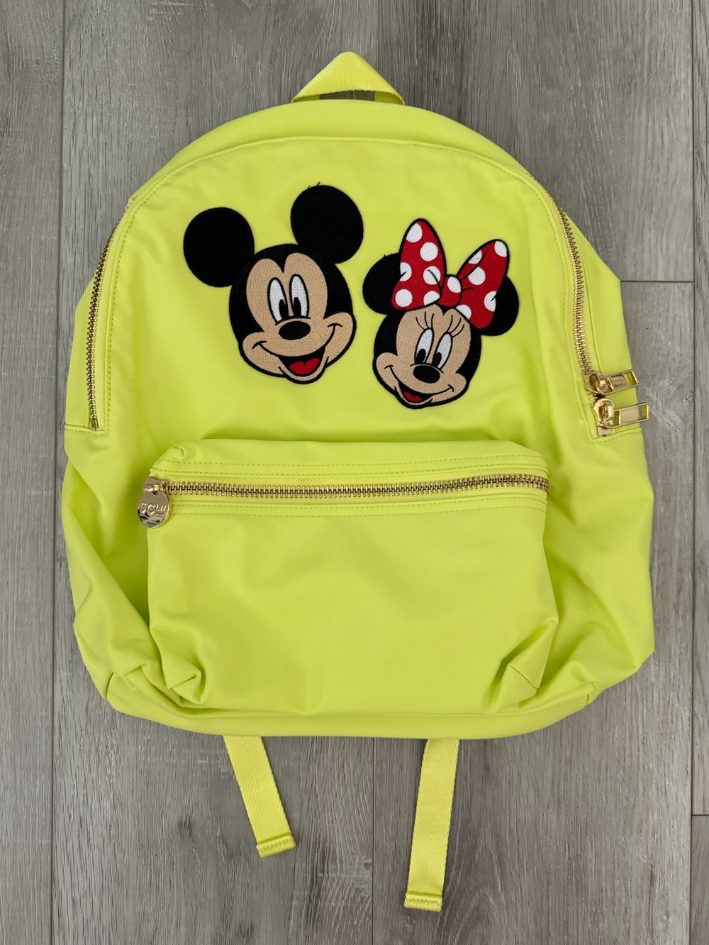 Stoney Clover Lane Lime Green Mickey & Minnie Backpack